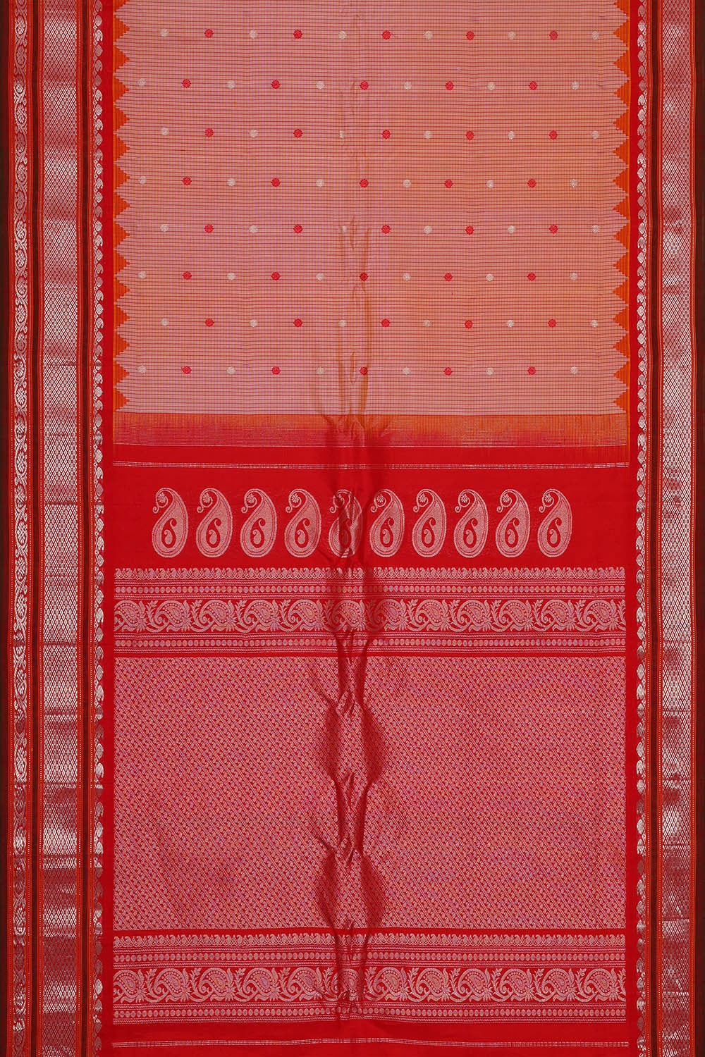 Image of Gadwal Silk Light Peach Saree